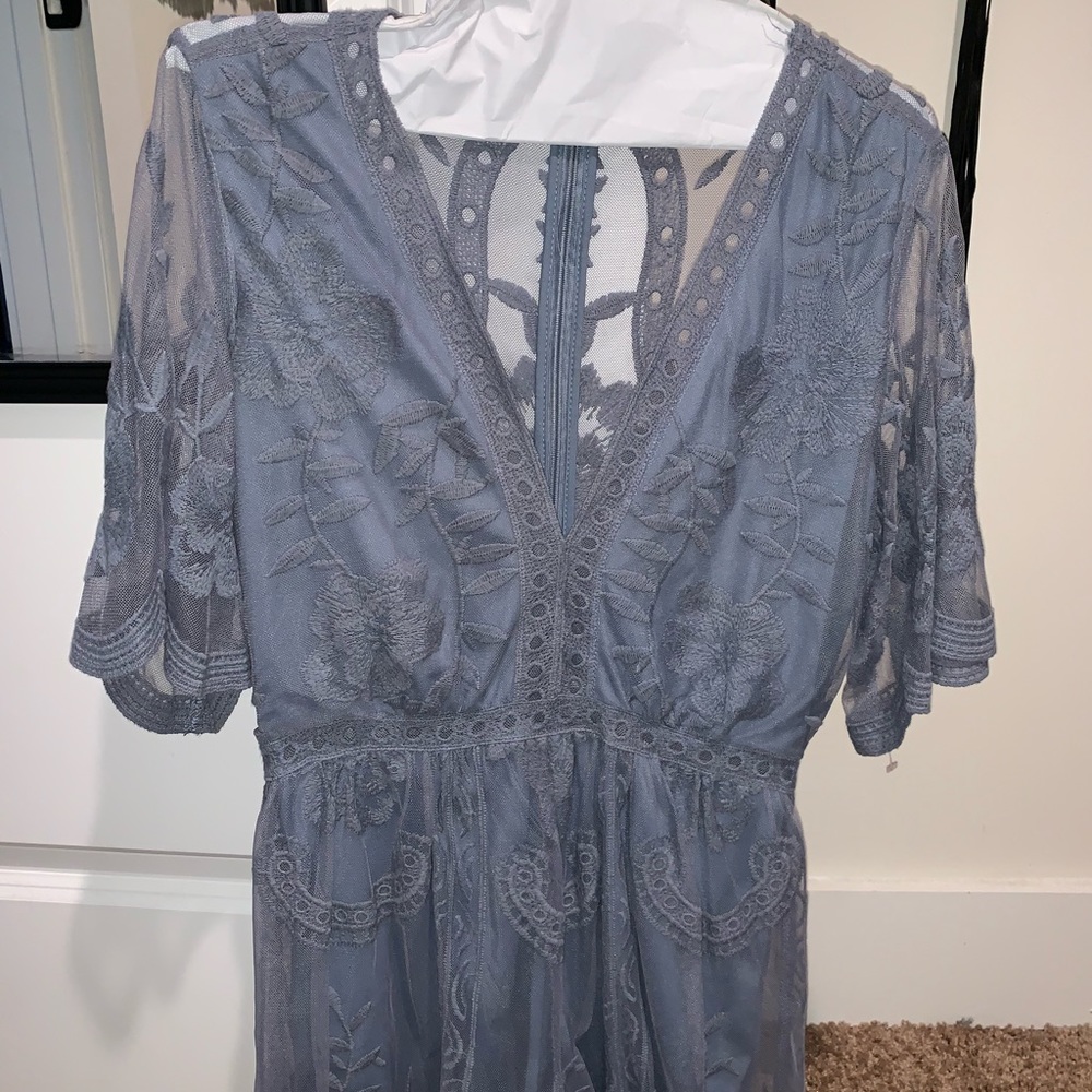Beautiful blue detailed romper